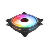 Aesco Glare F50 38CFM 1200RPM 12CM Rainbow 3p+4p Molex Soketli Siyah Kasa Fanı