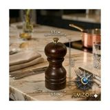 Aesco Glıos El Yapımı Gürgen Ağacı Baharat Değirmeni, Paslanmaz Çelik Mekanizmalı, Karabiber ve Tuz Öğütücü, 11X5,5 cm Küçük Boy Pahalı Niş Üründür - 11 x 5,5 cm