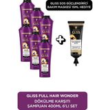 Aesco Gliss Full Hair Wonder Dökülme Karşıtı Şampuan 400 ml x 6’lı Set + Ultimate Repair Sos 15 ml Hediye