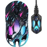 Aesco Gravastar Mercury x Pro Kablosuz Oyun Faresi - 32.000 Dpı Paw 3950 Sensör, 8.000Hz Yoklama Hızı, Magnezyum Alaşımlı Içi Boş Çerçeve, Rgb Aydınlatma, 5 Programlanabilir Düğme, Üç Modlu (Neon Graffiti) - Adaçayı