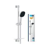 Aesco Grohe Vitalio Comfort 110 Sürgülü Duş Seti (Sabunluklu) 110 mm Kare 2 Akışlı (Yağmur & Jet) El Duşu, 600 mm Sürgülü Ray, 1750 mm Duş Hortumu, 3 Barda Max. 13.5l/dk, Duş Başlığı Seti, Krom, 26929001