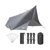 Aesco Haegs Su Geçirmez Tarp Tente Gölgelik Örtü, 4 Mevsim Taşınabilir Örtü Branda Outdoor Açık Hava Kamp Seyahat Tente Branda Barınak Yağmurluk, Güneşlik Karavan Yan Gölgelik Çadır 300X300 Cm- Gri