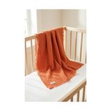 Aesco Hamur 4 Katlı Müslin Bebek PIKESI%100 Pamuk 85X100 cm Yenidoğan Bebek Arabası Puset Örtüsü Battaniye Kiremit - 58 x 42 cm - 1 x 32 x 27 cm