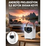 Aesco Hd Ayaklı Portatif Projeksiyon Cihazı Bluetooth Wifi Akıllı Android Işlemcili Yeni Nesil