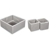Aesco Helen's Home 4'lü Kelebek Dolap Içi ve Çekmece Içi Düzenleyici Organizer Giysi, Çorap, Iç Çamaşırı Saklama Kutu Seti - 00-Siyah - Beyaz - 1 - 2 cm