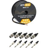 Aesco Hepa Merz Connection Paket-6 Mikrofon Kablosu Xlr-Jak Konnektör Paketi