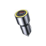 Aesco Hepu HP-782 Araç Içi Şarj Cihazı 3.1A Pd 48 Watt Fast Hızlı Şarj Aleti Metal Çakmaklık Şarj Type C 2-Port Işıklı