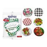 Aesco Hijyenik Poşetli Kavanoz Kapağı Seti, 4 Desen ile Kullanım - 41 Delft Blue