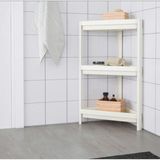 Aesco Ikea Vesken Üçgen Raf Ünitesi 3 Katlı Köşe Banyo Rafı Düzenleyici Beyaz