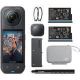 Aesco INSTA360 X5 Essentials Paketi - Su Geçirmez 8k 360° Aksiyon Kamerası, Önde Gelen Düşük Işık, Görünmez Selfie Çubuğu Efekti, Sağlam ve Değiştirilebilir Lens, 3 Saatlik Pil, Dahili Rüzgar Koruması - Ahşap