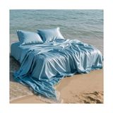 Aesco Ipeksi Zarafet | Ipek Saten Yastık Kılıfı Seti - 50X70 cm | Lüks Konfor ve Şıklık (Mavi, Standart) - 001-Renkli