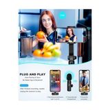 Aesco iPhone ile Uyumlu Kablosuz Yaka Mikrofon, Telefon Video Kaydı Için Yaka Klipsli Mikrofon Tiktok Youtube Canlı Yayın Vlog (Uygulama/bluetooth Gerekmez) - Ahşap