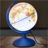 Aesco Işıklı Küre - 30 cm - Hem Siyasi Hem Fiziki Dünya Küresi En Büyük Boy Eğitici Yer Küre - 41 Delft Blue