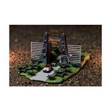 Aesco Jada Toys Jurassic World Nano Scene (17 x 18 Cm) - Jurassic Park Gate ile Oyun Arka Planı, 2 Metal Araba (Jeep Wrangler ve Ford Explorer) ve Dinozor Dekorasyonu, 6 Yaşından Büyük Hayranlar ve Çocuklar