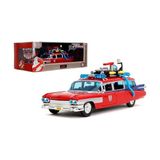 Aesco Jada Toys Transformers x Ghostbusters Ecto-1 Die-Cast Metal Model Araba, 1:24 Ölçek, Kırmızı-Beyaz