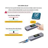 Aesco Jeyı I9X Visual Smart Yazma Koruma Özellikli M.2 (Pcıe) Nvme ve M.2(Ngff) Sata SSD To USB 3.2 Gen2 Çevirici Dönüştürücü Adaptör Harici Taşınabilir Alüminyum SSD Muhafaza Kutusu