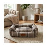 Aesco Jungolica Comfy Pet Kedi ve Köpek Yatağı Bej/oeko-Tex Sertifikalı Dokuma Kumaş, Yıkanabilir Fermuarlı Minder, Destekleyici Yapı, Kaydırmaz Taban (Bej, Xlarge 70 × 90 × 24 Cm)