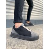 Aesco JY007 Alba Bağcıksız Süet Erkek Günlük Sneaker Ayakkabı Sst Gri/siyah