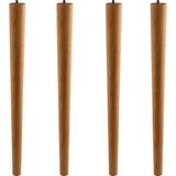 Aesco Kahverengi Boyalı Ahşap 50 cm 4’lü Set Doğal Masa ve Sehpa Ayağı Silindir Modern Tasarım Ayakları