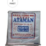Aesco Kalın Şeffaf Atlet Poşet Küçük Boy 25X33 cm 1 kg (3 Paket-Takriben 510 Adet)