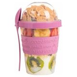 Aesco Kaşıklı Hazneli Meyveli Yoğurt Kabı - 600 Ml, Renkli Seçenekler