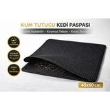 Aesco Kedi Elekli Tuvalet Önü Kum Tutucu Paspas 45 cm - 60 cm Siyah