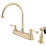 Aesco Kingston Brass KB3752BLBS Vintage Set Pirinç Püskürtücülü Mutfak Bataryası, 20,5 Cm, Parlak Pirinç - 00-Siyah - Beyaz
