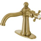 Aesco Kingston Brass KSD154BXBB Denizcilik Tek Saplı Basmalı Banyo Musluğu, Fırçalanmış Pirinç - Altın - Siyah