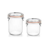 Aesco Klipsli 2'li Cam Kavanoz Seti (1 Adet 580 ml - 1 Adet 425 Ml) - 001-Renkli - 0,21 L