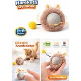 Aesco Kp Şarjlı Hareketli Peluş Kedi Oyuncağı Kuyruklu 5 cm – Interaktif Titreşimli Hareketli Top