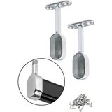 Aesco Krom Oval Kapalı Mobilya Boru Askı Flanşı, Dolap Içi Elbise Askılık Borusu Aparatı, Montaj Vidaları Dahil, 7.5 cm Yükseklik, 2 Adet - 00-Siyah - Beyaz