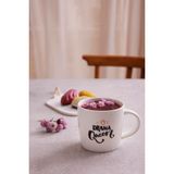 Aesco Kütahya Porselen Bone Juliet 350 cc Mug Bardak 885806 - 00-Siyah - Beyaz