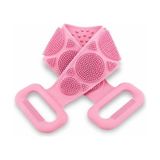 Aesco Kyrotech 70 cm Uzun Silikon Banyo ve Sırt Kesesi, Çift Taraflı Masaj Etkili Duş Lifi, Ölü Deri Temizleyici ve Kan Dolaşımı Artırıcı Pembe Sırt Temizleyici, Ergonomik Tutma Kollu Hijyenik Vücut Fırçası