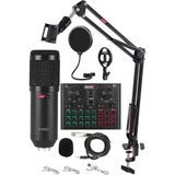 Aesco Lastvoice BM800 Live Set Efektli Ses Kartı Mikrofon Stand Kayıt Canlı Yayın Seti (Pc ve Telefon)