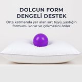 Aesco Lyssa Home Gold 90 Twin Kaz Tüyü Yastık – 3 Bölmeli Tasarım,%90 Gıdık Tüyü + Sırt Tüyü Dolgu, Orta-Yumuşak Destek – 50X70 cm - 10 x 10 cm - 0002R72