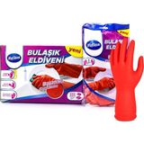 Aesco M Beden Temizlik ve Bulaşık Eldiveni - Doğal Pamuk Astarlı - Plastik