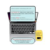 Aesco MacBook Rusça Klavye Koruyucu Us Amerikan Enter M1-M5 | A2681 A3113 A3240 A3449 A2941 A3241 A2442 A2779 A2992 A2485 A2991 | Russian Keyboard Cover Touch Id Siyah