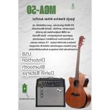Aesco Masif Ağaç Elektro Akustik Gitar Seti 50W Amfi ile