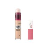 Aesco Maybelline New York Instant Anti Age Eraser Kapatıcı 01 Light 6.8 ml & Mini Super Stay Matte Ink Likit Mat Ruj - 15 Lover Makyaj Seti