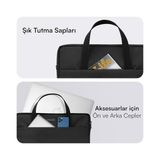 Aesco MCE-1511 Eco Çevre Dostu Laptop Çantası, 15.6 Inç Bilgisayar Çantası, Kadın ve Erkek Notebook Çantası, Ykk Fermuarlı Çantası, Iş ve Evrak Çantası, Siyah