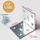 Aesco Metal L Demir 40X40X40 mm (50 Adet) Raf Dolap Mobilya Köşe Bağlantı Aparatı Duvar Sabitleme Seti