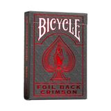 Aesco Metalluxe Foil Back Crimson (Red) Kırmızı Kart Premium Iskambil Oyun Kağıdı Kartları Destesi
