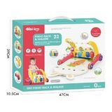 Aesco Mey Ithalat® BIB6016- Piyanolu Bebek Yürüteci ve Tavşan Desenli Kırmızı Oyun Halısı 2 In 1