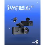 Aesco Mey Ithalat® Gelişmiş G-Sensörlü Üçlü Araç Kamerası – 5” LCD Ekran ve Hareket Algılama