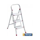 Aesco Mey Ithalat® Saraylı Pratik Metal Merdiven Beyaz 3 Basamaklı