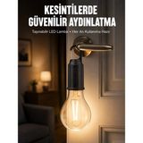 Aesco Mey Ithalat® Şarjlı Aydınlatma Ampul Tasarımlı Ambians Işık Askılı Kamp Lambası