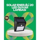 Aesco Mey Ithalat® Solar Enerjili 20 LED Hareket Sensörlü Duvar Lambası