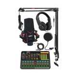 Aesco Midex Gmx-1 Platinium Head Set Condenser Mikrofon Ses Kartı Kulaklık Canlı Yayın Paketi