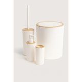 Aesco Modern Çizgili 4 Parça Banyo Çöp Kovası Seti - 7 Litre
