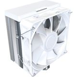 Aesco Montech NX400 - Cpu Hava Soğutucu, Tek Kule, 4 Gelişmiş Isı Borusu, 52-Fin Isı Emici, E28, 120MM Fdb Statik Basınçlı Fan, 28MM Fan Kalınlığı, Köşe Kapağı Ayak Pedleri, Parlak Üst Kapak - Beyaz